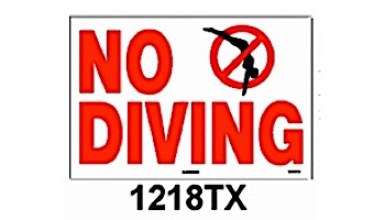 No Diving Sign with Image 12inches x 18inches | 1218TX