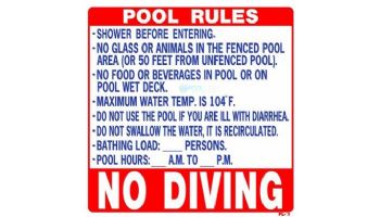 Florida Pool Rules Sign | 24" x 24" | FL-3
