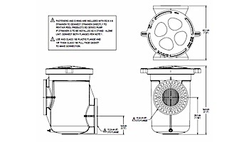 Pentair EQ Series Hair & Lint Strainer Pot Complete | 6"x 6" | 340013