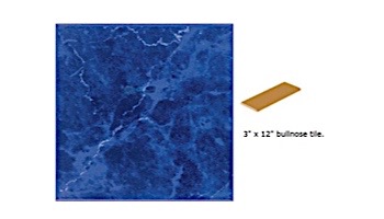 National Pool Tile Seven Seas 3x12 Single Bullnose Pool Tile | Mediterranean Blue | PA32 SBN