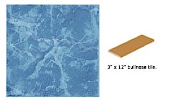 National Pool Tile Seven Seas 3x12 Single Bullnose Pool Tile | Mediterranean Blue | PA32 SBN