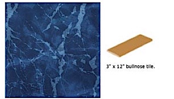 National Pool Tile Seven Seas 3x12 Single Bullnose Pool Tile | Pacific Blue | PA95 SBN