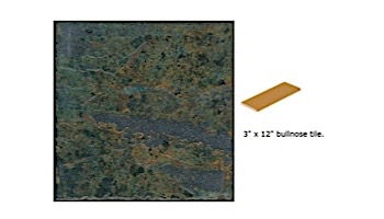 National Pool Tile Verona 3x12 Single Bullnose Pool Tile | Boticas Green | VR680 SBN