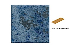 National Pool Tile Verona 3x12 Single Bullnose Pool Tile | Tondela Blue | VR681 SBN