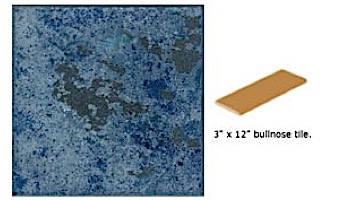 National Pool Tile Verona 3x12 Single Bullnose Pool Tile | Borba Turquoise | VR679 SBN