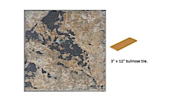 National Pool Tile Verona 3x12 Single Bullnose Pool Tile | Tavora Tan | VR682 SBN