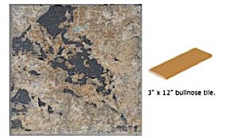 National Pool Tile Verona 3x12 Single Bullnose Pool Tile | Tondela Blue | VR681 SBN