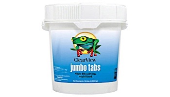 ClearView 3" Jumbo Unwrapped Chlorine Tabs | 10 LB | CVTL010U