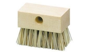 A&B Brush 622X Commercial Tile Brush with Wood Back | Brown & White Bristles | 6001