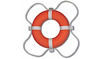 Poolstyle 24" Orange Foam Life Ring Buoy | Coast Guard Approved | PS364