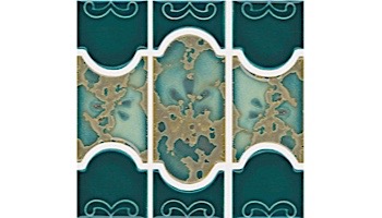 National Pool Tile Botanical Series Pool Tile | Teal Green | BUE37