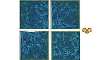 National Pool Tile Harmony 3x3 Series Single Bullnose Pool Tile | Ocean Blue | HS332 SBN