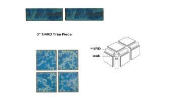 National Pool Tile Harmony 3" Trim Series | Pacific Blue | HS341 1/4RD