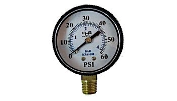 SuperPro Steel Pressure Gauge 2" 0-60# PSI 1/4" Bottom Mount | 83060BU