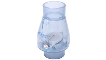 SuperPro 2"S Clear Swing PVC Check Valve | 0.5lb Spring | 0821-20C