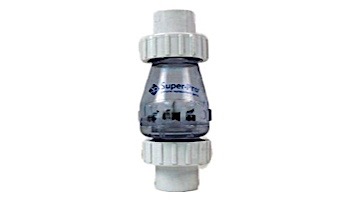 SuperPro Swing-Spring Clear Check Valve with Unions .5lb SlipxSlip 1" | SP0823-10C