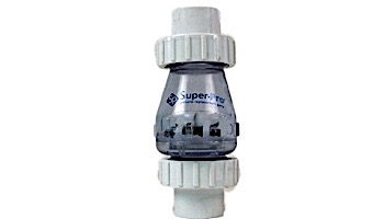 SuperPro Swing-Spring Clear Check Valve with Unions .5lb SlipxSlip 1.5" | 0823-15C