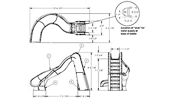 SR Smith TurboTwister Pool Slide | Right Curve | Sandstone | 688-209-58123