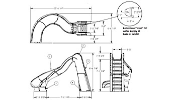 SR Smith TurboTwister Pool Slide | Right Curve | Gray Granite | 688-209-58124
