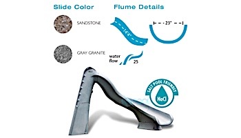 SR Smith TurboTwister Pool Slide | Left Curve | Gray Granite | 688-209-58224