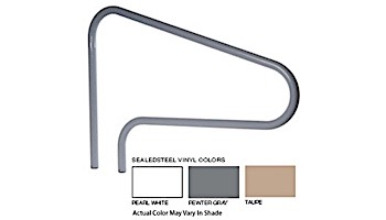 S.R Gray Smith DMS-100A-VG Sealed Steel 3-Bend Deck Mounted Swimming Pool Handrail with Matching Escutcheons 