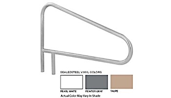 SR Smith 54" Center Grab 3 Bend Sealed Steel Rail | White Color | 304 Grade | .049 Wall Residential | DMS-103A-VW
