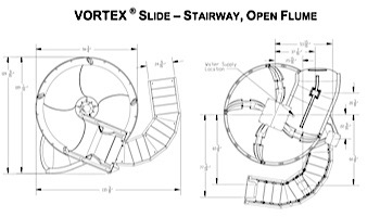 SR Smith Vortex Pool Slide | Spiral Staircase & Open Flume | Gray Granite | 695-209-324