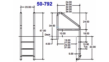 SR Smith Elite Dade County Ladder | Florida Roll Out + Cross Brace 32" Marine Grade | 50-792S-32-MG