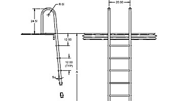 SR Smith Commercial-Residential Dock 6-Step Ladder Marine Grade | LLS-6-MG