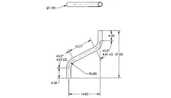 SR Smith Pool Slide Stainless Steel Off-Set Leg | 75-209-5879