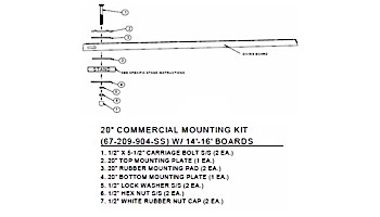 SR Smith Board Mounting Kit White 2-Bolt Boards | 6', 8', 10' Boards | 67-209-911-SS