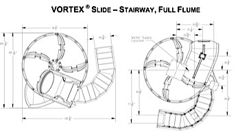 SR Smith Vortex Pool Slide | Spiral Staircase & Closed Flume | Gray Granite | 695-209-424