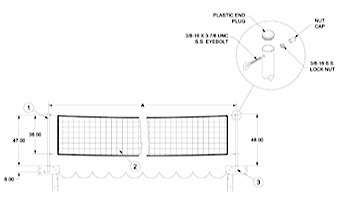 SR Smith Swim N' Spike Commercial Volleyball Set with Stainless Steel Poles | 32' Net, Anchors Not Included | for Pools 30' to 36' in Width | VOLYC32-1