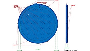 Solar Sun Rings Solar Blanket | Plain Blue Pattern | 5' Diameter | SSRP