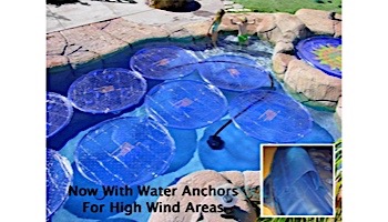 Solar Sun Rings Solar Blanket | Plain Blue Pattern | 5' Diameter with Water Anchors | SSRA-101