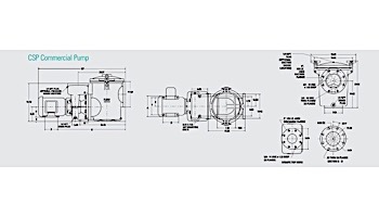 Sta-Rite CSP Series 15HP Nema 3-Phase Cast Iron Pool Pump Without Strainer | 230-460V | CSPHM3-144