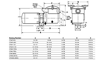 Sta-Rite CF Series .75HP Standard Efficiency Full Rated Bronze Pool Pump with 5" Strainer 115-230V | CFAD-75DL