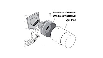 Pentair Sta-Rite 4x6 Metal Flue Collar for Indoor Vertical Venting - Negative Pressure for Distance Less Than 8' | 77707-0076