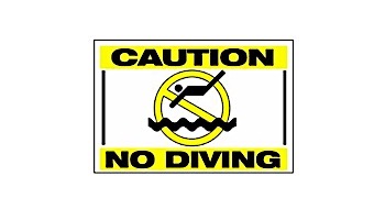 Caution No Diving Sign | 8988
