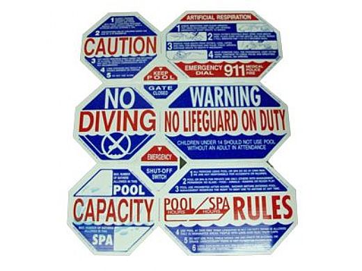 Traffic Graphix 8 Way California Pool Safety Sign | TGPS1001