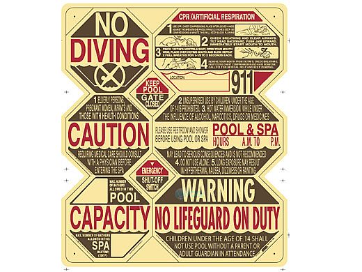Traffic Graphix California Pool & Spa 8 in One Safety Sign | TGCS2001