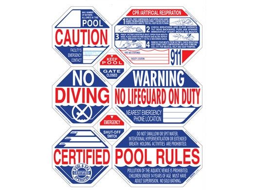 Traffic Graphix 8 Way Nevada Pool Safety Sign | 40" x 48" | TGPS1002