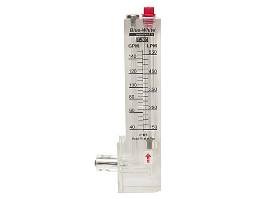 Blue White 2" Vertical PVC 40-150GPM Downflow Flowmeter | D-30200P