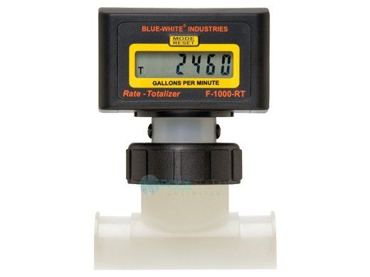 Blue White 40 Digital Paddlewheel Flow Meter Totalizer Saddle Mount Fittings | RB-400S4-GPM1