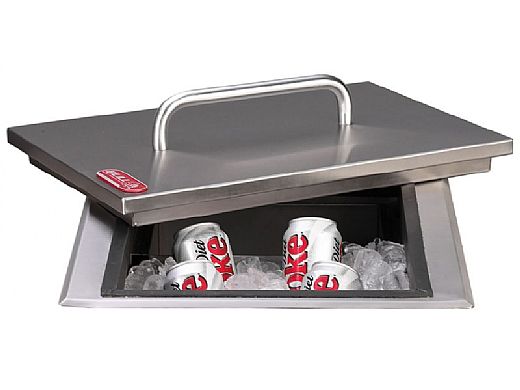 Bull Outdoor Products Ice Chest with Cover and Drain | Stainless Steel Drop-In | 00002