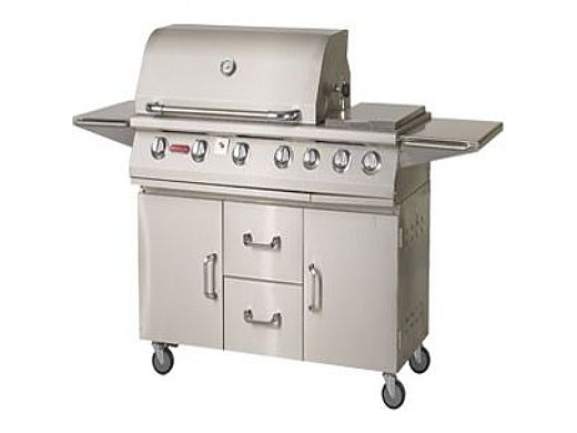 Bull Barbecue Longhorn 47" 7-Burner Stainless Steel Propane Cart with Lights | 28368