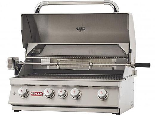 Bull Barbecue Angus 30" 4-Burner Stainless Steel Built-In Natural Gas Grill with Lights | 47629