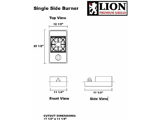 Lion Premium Grills Stainless Steel Single Side Burner Propane | L6247