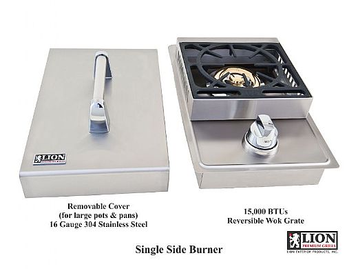 Lion Premium Grills Stainless Steel Single Side Burner Natural Gas | L5631