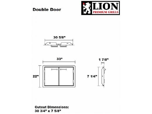 Lion Premium Grills Stainless Steel Double Door with Towel Rack | L3322